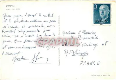 Cambrils — plaża, port i rynek — wydawca A. Campaña, seria II n° 30.104 — Rewers
