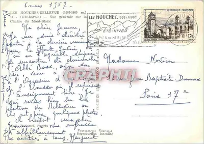 Les Houches-Bellevue (1060-1800 m) — Ogólny widok na łańcuch Alp Masywu Śnieżnego — Fotografia Vénitabile — Rewers