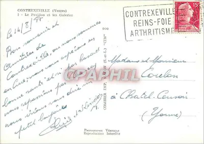 Contrexéville (Vosges) — Le Pavillon i Galerie — Imp. Comber — Rewers