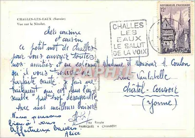 Challes-les-Eaux (Savoie) — Widok na Nivolet — Graphil, n° 12 — Rewers