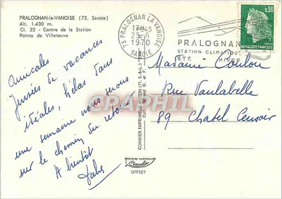 Pralognan-la-Vanoise — Centro de la Estación — Combière Editor — Reverso