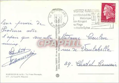 Kanal Martigues — widok łodzi i budynków — Wydawnictwo Tardy — Rewers