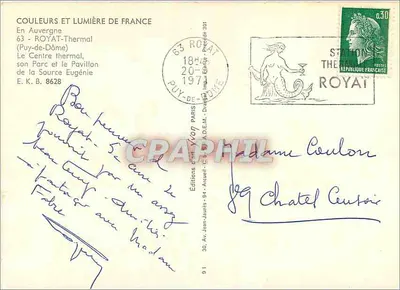Puy-de-Dôme - Royat - Centrum termalne i Pawiłon Źródła Eugénie — Wydawnictwo Jean-Jaurès — Rewers