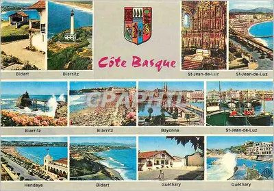 Côte Basque — vista panorâmica com Bidart, Biarritz, St-Jean-de-Luz, Bayonne, Hendaye, Guéthary — editor Elnacap