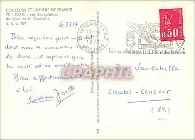 Notre-Dame w Paryżu — Widok z Quai de la Tournelle — J. Vjon — Rewers