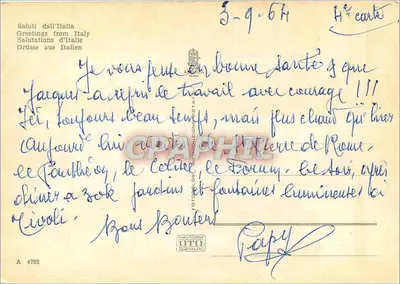 Włochy — Souvenir d'Italie — wydawca A. Terrin, nr A 4792 — Rewers