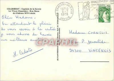 Chambéry - O Velho Chambéry - Rue Basse — Capital da Saboia — Verso