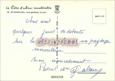 Saint-Raphaël — Ogólny widok w nocy — Wydawnictwo Lioncour — Rewers