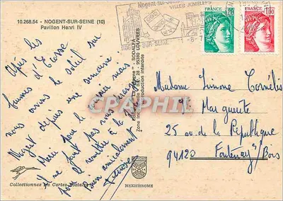 Pavilhão Henri IV — Nogent-sur-Seine — editor IRIS, n° 10.268.54 — Verso