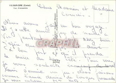 Vic-sur-Cère (Cantal) — Vista geral — Edições Reunidas — Verso