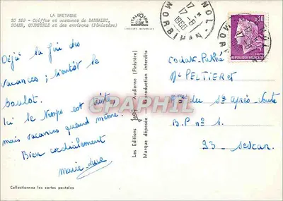 Kapelusze i stroje z Bannalec — Scaër, Finistère — Éditions Jean — Rewers
