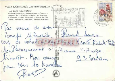 A Mesa Charentaise — especialidades gastronômicas — editor N° 1662 — Verso
