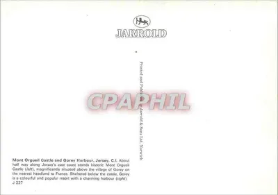 Zamek Mont Orgueil i port w Gorey — Jersey — Jarrold & Sons Ltd, Norwich — Rewers