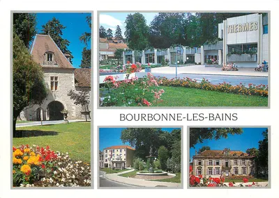 Bourbonne-les-Bains — Termas, torre de defesa, fonte, hotel de cidade — Edições Combier - Macon