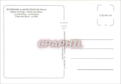 Bourbonne-les-Bains — Estação termal — Les Éditions Z.I. Protet, Dole — Verso