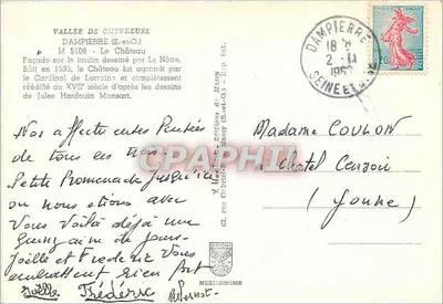 Zamek Chevreuse — Façada na ogród — Wydawnictwo Massy — Rewers