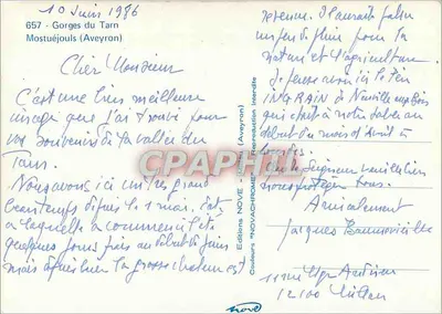 Góry Tarnu — Mostuéjouls (Aveyron) — Wydawnictwo NOVACHROME — Rewers