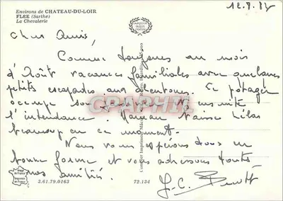 Castelo de La Chevalerie — Environs de Château-du-Loir — Editor Cinq — Verso