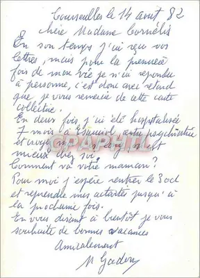 Plik z ruchem gęsi morskich — Courselles — pismo ręczne — Rewers