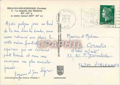 Beaulieu-sur-Dordogne — La iglesia de los Penitentes y vieja casa (siglos XII-XV) — Ediciones Modernes Théolojas — Reverso