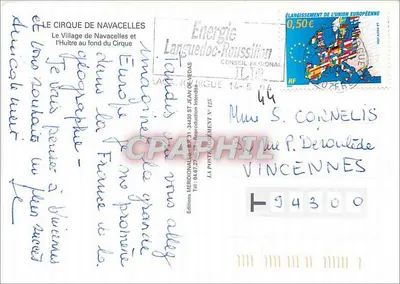 Cirque de Navacelles — widok z powietrza — Wydawnictwo Languedoc-Roussillon, nr 125 — Rewers
