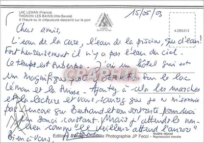 Thonon-les-Bains — zachód słońca nad portem — Éditions Révélip — Rewers