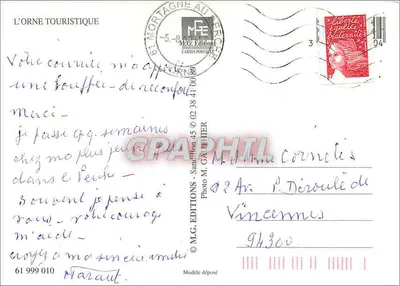 Argentan, Mortagne-au-Perche, Sees, Saint-Céneri, Bagnoles-de-l'Orne, Alençon — L'Orne Touristique — M.G. Éditions — Verso