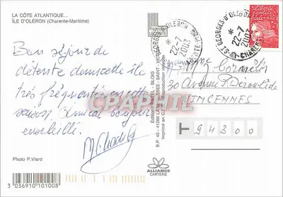 Wyspa Oléron — Karta pocztowa turystyczna — Rewers