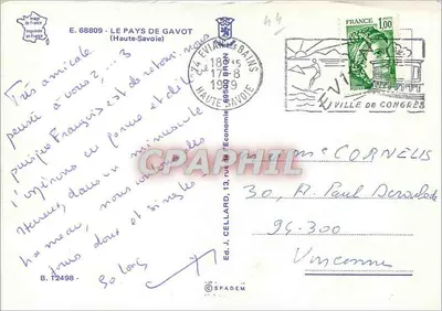Pays de Gavot — Dent d'Oche, Thollon, Champanges, Vinzier, Feternes-Thieze, St Paul, Larringes, Bernex — Wyd. SPADÈM — Rewers