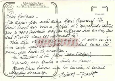 Cabo de Antibes — Igreja de Nossa Senhora da Garoupe e o farol — editor IRIS — Verso