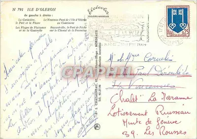 A Ilha de Oléron — Lembrança da Ilha de Oléron — Editor Elcécéen — Verso