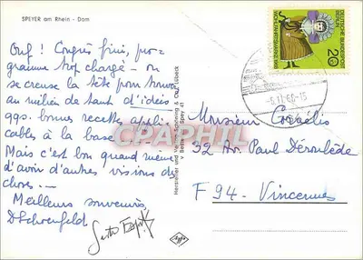 Speyer no rio Reno — Dom — editor Hersteller und Verleger Schöning & Co. Libbeck — Verso