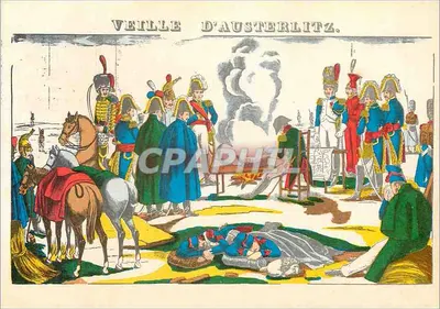Véspera de Austerlitz — cena militar — editor desconhecido, número de série não visível