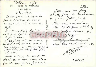 Piéta (século XIII) — Igreja de Vallouise — Edições F. FRANCOU, Briançon — Verso