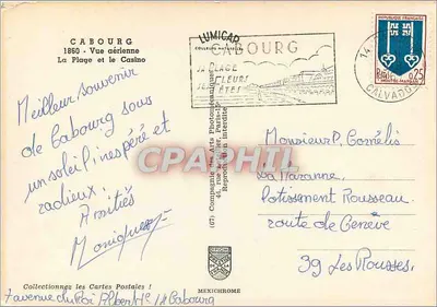 Cabourg — Widok z powietrza plaża i kasyno — Lumicad — Rewers