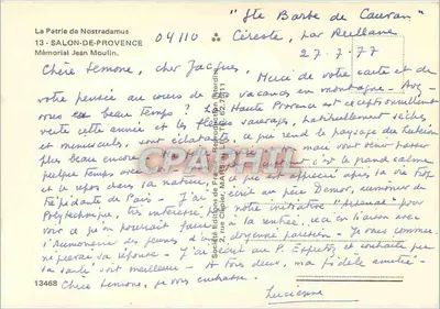 Scultura di Jean Moulin — Céreste — Éditions de France — Verso