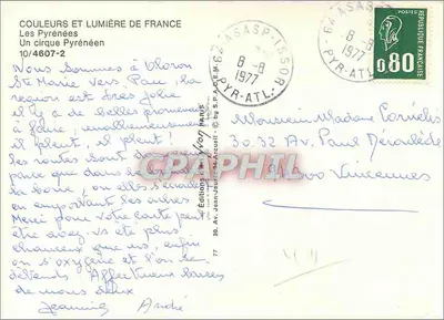 Pyrénées — Północne wyżyny — Wydawnictwo Jean-Jaurès-Arcueil, nr 10/4607-2 — Rewers