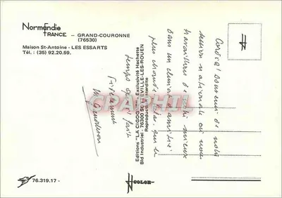 Zamek Grand-Couronne — Normandia — Wydawnictwo 'LA CIGOGNE' — Rewers