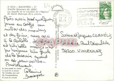Igreja de Santa Eutrópia em Saintes no século XIX — gravura de 1850, editor L. Chatagneau, n° 5031 — Verso