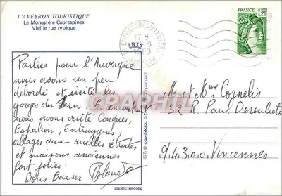 Klasyczna ulica w Monasteryku Cabrespines — Wydawca IRIS — Rewers