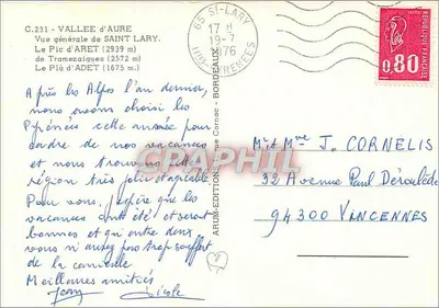 Saint-Lary - Vista general — ediciones ARFUM, n° C.231 — Reverso