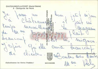 Châteauneuf-la-Forêt — Bellegerde les fleurs — Edições Modernas « Théolac », Limoges — Verso
