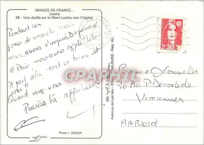 Lozère - Una draille sul Mont Lozère verso l'ospedale — Editore: Images de France, Foto I. Anger, n°48 — Verso