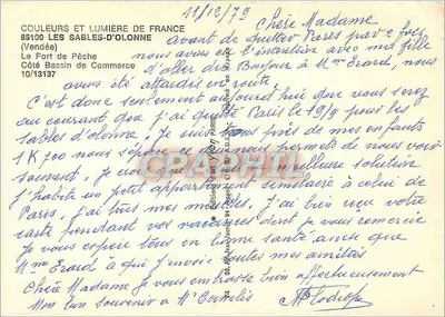 Port rybacki — Les Sables-d'Olonne — Wydawnictwo Kolorów i Świata Francji — Rewers