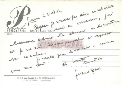 Ovelhas e jumento nas montanhas — Prestige Hautes-Alpes, n° 05-P29 — Verso