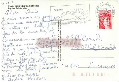 Rocher Saint-Julien — Buis-les-Baronnies — Éditions G.A.L. — Rewers
