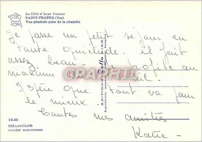 Saint-Tropez (Var) — Visão geral tirada da cidadela — Éditions Rella — Verso
