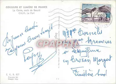 Calvi, Le Port — vue du port avec bateaux et palmiers — Éditions d'art Yvon — Verso