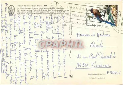 Tossa de Mar — Costa Brava — wydawca nie widoczny, nr serii 449 — Rewers