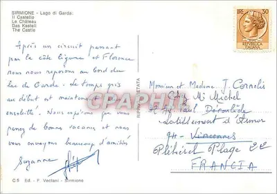Sirmione - Lago di Garda: Il Castello — Wydawca F. Veclani, n° C5 — Rewers